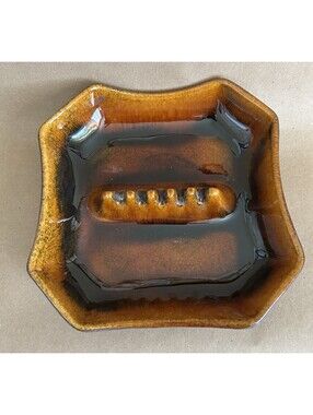 Treasure Craft 7004 USA Brownware Ashtray Mid-Century Modern